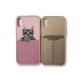 Pocket Back Cell Phone Silicone Cases for iPhone X Case Protecting Pink / Khaki Color