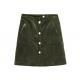 Olive Green 2020 Youth Skirt Corduroy Short Dress Fashion Trender 100% Cotton