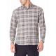 52% Linen Checkered Men'S Casual Plaid Long Sleeve Shirt with Single Side Pocket