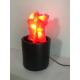 red led silk flame light with iron shell round