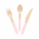 160mm Disposable Dyeing Wooden Cutlery Pink Utensils For Party