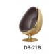 Golden Genuine Leather Brass Color Egg Pod Chair 135cm Height