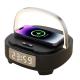 Wireless Fast Charger with Night Light Bluetooth Speaker and Alarm Clock 9V/2A Input