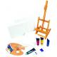 21pcs Art Painting Set With Table Easel / Palette / Canvas / Brushes / Colors