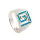 Retro Fret Or Greek Key Design Square Opal Ring For Women