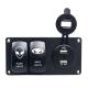 12V 5pin Mini Rocker Switch Panel With USB Charger