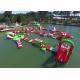 Red and Green Moving Inflatable Aqua Water Park For Sea Or lake