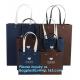 Luxury custom desgin hot stamping satin ribbon bow beauty gift paper shopping carrier bag with handle, bagplastics pac