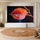 Big Size Telescopic TV Cabinet Full Motion Short Throw Projector Entertainment Center White