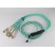 40G 12 Fiber OM3 Mtp Fiber Patch Panel MPO Connector Patchcord