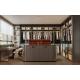 Custom Stainless Steel Walk-In Closet With Electric Lift Island And Ample Storage