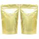 Full Printed Glossy Tea Packaging Pouches Zipper Light Gold Stand Up