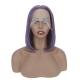 Smoke Purple Color Straight Short Bob Wigs HD Lace Frontal Human Hair for Black Women