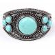 SZ6007 Nepal vintage jewelry alloy plated antique silver turquoise bracelet