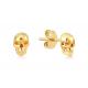 Anniversary Gold Skull Earrings 3×5MM Prong Hand Setting Type ODM