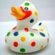 Dot Painting Multi Colored Rubber Ducks Toy , Custom Mini Blue Rubber Ducks RoHS