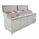 Professional Stainless Steel Pizza Display Refrigerator / Refrigerated Pizza Salad Counter Pizza Prep Table