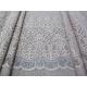 Grey Eyelash Knitted Cotton Nylon Stretchy Lace Fabric Thick Flower For Lady Dress