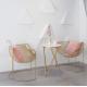 Leisure Modern Round Rose Gold Iron Metal Wire chair for Indoor Outdoor