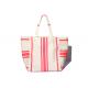 600D Polyester Canvas Tote Bags Striped Print Environmental Protection