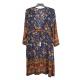 Custom Women Deep Sexy V Neck Dress Floral Print With Waist Strap Casual Style