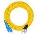 10Ft Fiber Optic Patch Cord With Lc Fc St Os2 9-125Um  2Core SC Male Adapter