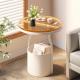 SEDIA Marble Edge Glass Top Sofa Side End Table Sleek Design