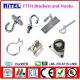ftth/fttx/fttb fitting, anchor tension clamps, brackets and hooks for fiber optical cable installation