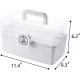 Box With 3-Tier Fold Tray,Tool Organizer Portable Handled Case,Portable Lockable Container For Arts, Crafts,Cosmetic