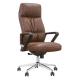 Classic Executive Office Xecutive Chair Brown Leather 3d Shift 350mm Aluminum With Nylon Base OEM