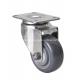 Customized Stainless Steel 3 80kg Plate Swivel PU Caster S5413-75 for Customization