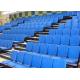 Power Drive Retractable Tiered Seating Telescopic Platform With Blue Folding Seats