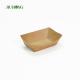 Recyclable disposable paper containers Eco friendly kraft food tray 75mm