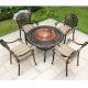 Courtyard Cast Aluminum Patio Barbecues Table And Chairs Sets