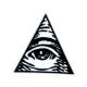 Triangle Horus Custom Embroidered Patch Twill Fabric Background Merrow Border