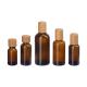 Essential Oil Bottle Empty Cosmetic Brown With 18mm Bamboo Wooden Screw Cap
