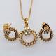 Luxury zircon Crystal Necklace Earrings Ring Jewelry Sets 18K Real Gold Plated