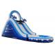 Mini Inflatable Water Slide With Double And Quadruple Stitching Blue And White