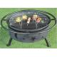Amazon Hot Selling 32 Inch Large Burning Charcoal Wood Firepit Patio Backyard Square Fire Pit With BBQ Grill