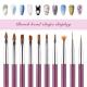 Salon Art Metal Handle Nail Brush 10pcs Set Nylon Hair 3D Acrylic Brush