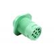 Green Threaded Type 2 Amphenol 9 Pin J1939 Male Plug Connector with 9 Pins