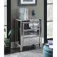 Hot sales 3 drawers silver mirrored nightstand square end table corner table for bed room
