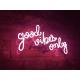 Realwell Pink Good Vibes Only Neon Sign Wall Decor for Room Bar Shop Restaurant Gift 14x 9