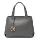 Full Grain Grey Leather Crossbody HandBag Purse With Zipper