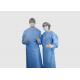 Blue Color Degradable Disposable Surgeon Gown With Ties On Neck / Waist