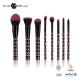 Portable Cosmetic Makeup Brush Set Plastic Handle With Roll Printing Synthetic Hair 8pcs