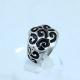 stainless steel ring with black enamel color LRX66