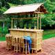 220 Cm Height Bamboo Tiki Bar With Roof 4 Pieces Bamboo Bar Stools