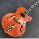 Top quality G Orange Electric Jazz guitar,Gold Bigsby bridge,Factory Hollow Body Electric Guitar