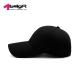 Solid color Mens Black Baseball Cap 6 Panel with lint free
